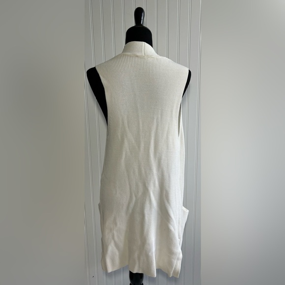 A Pea In The Pod Maternity Open Front Sweater Vest White Womens Size S/M - Picture 5 of 14